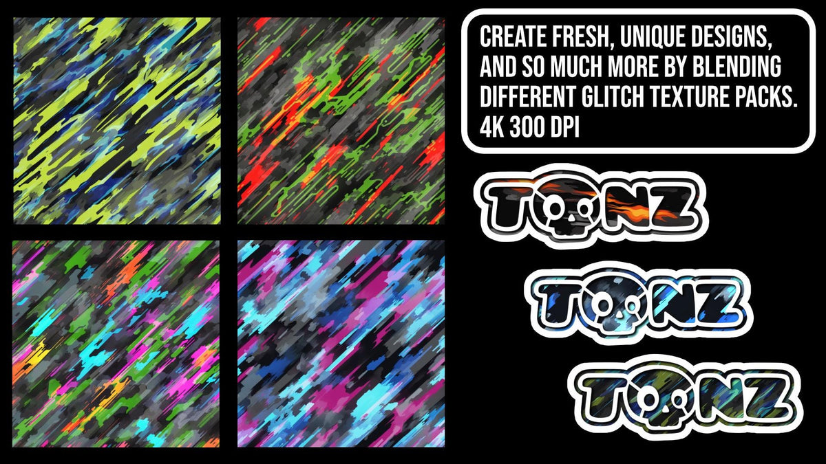 Neon Blue Glitch Texture Pack