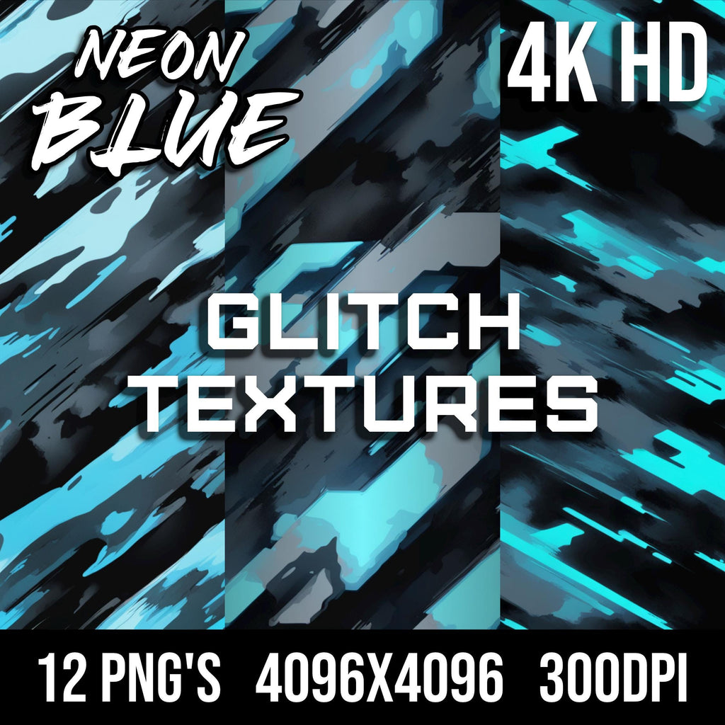 Neon Blue Glitch Texture Pack