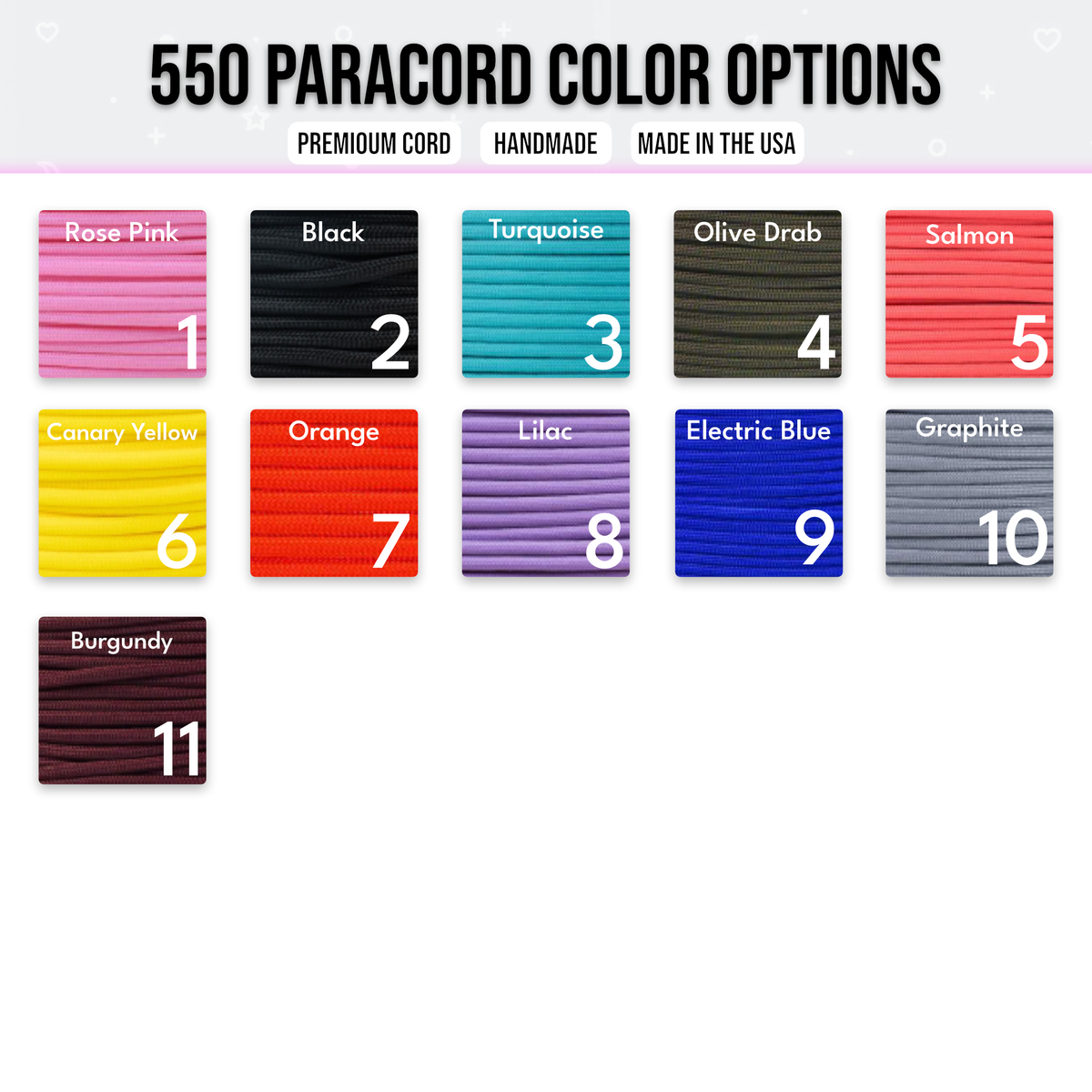 3pc Paracord Zipper Charm