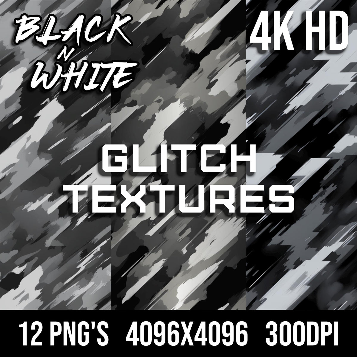 Black & White Glitch Texture Pack