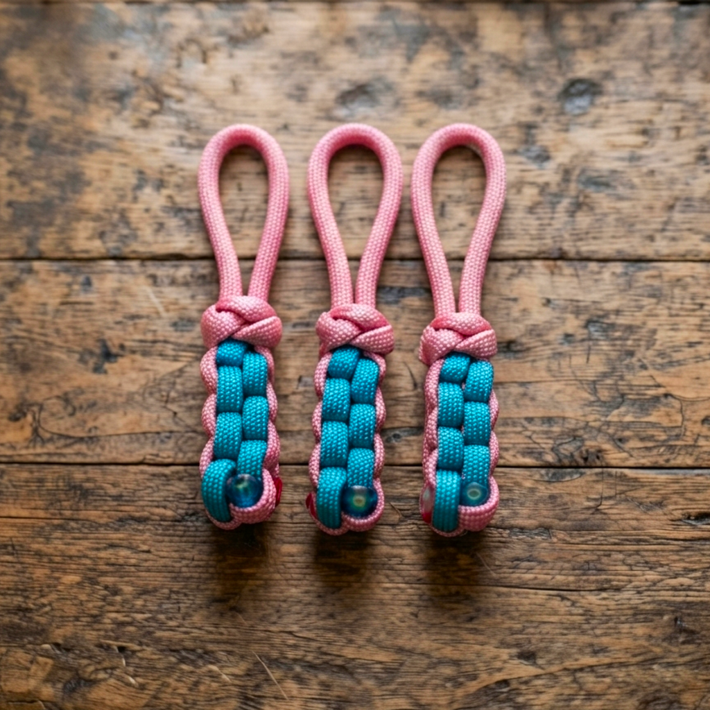 3pc Paracord Zipper Charm