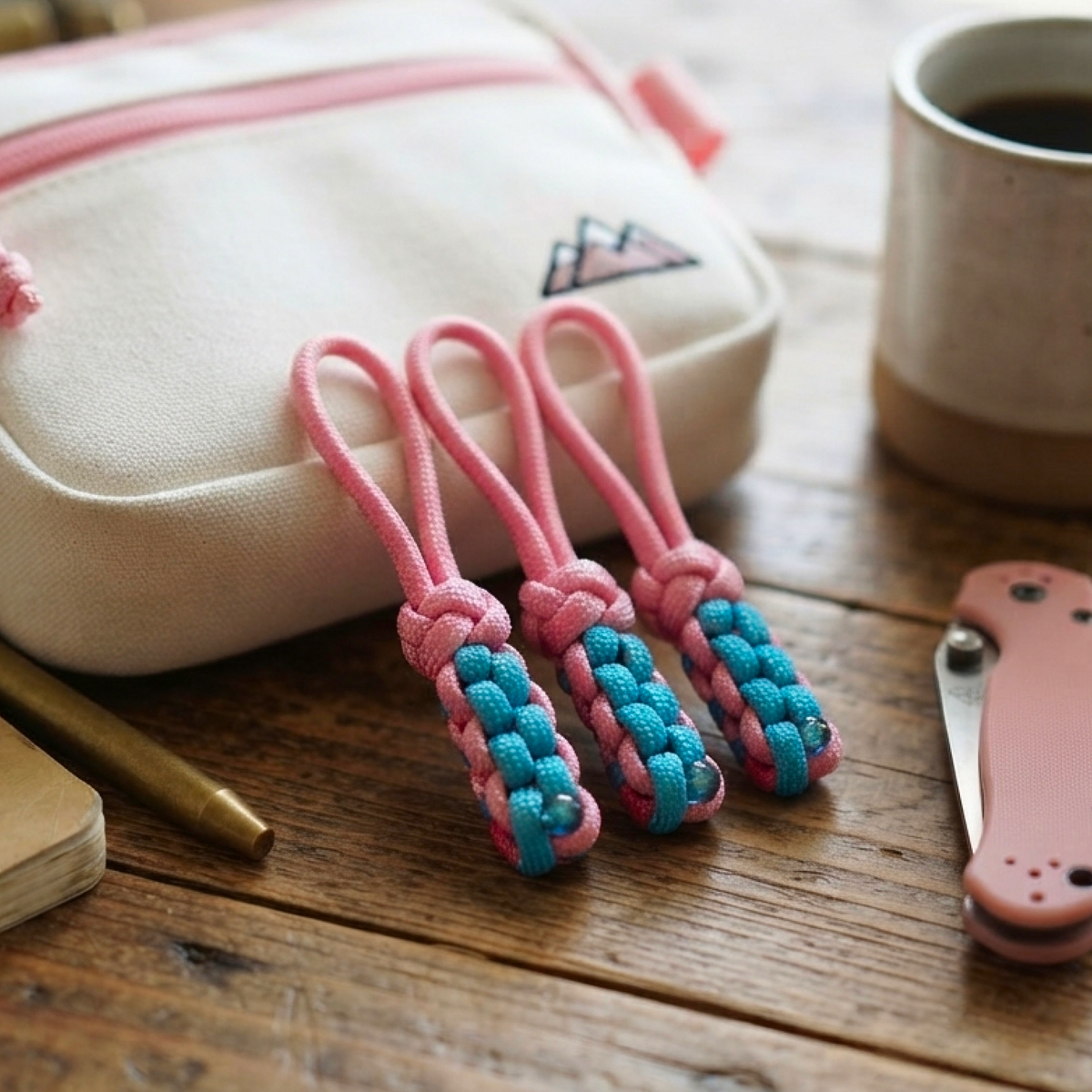 3pc Paracord Zipper Charm