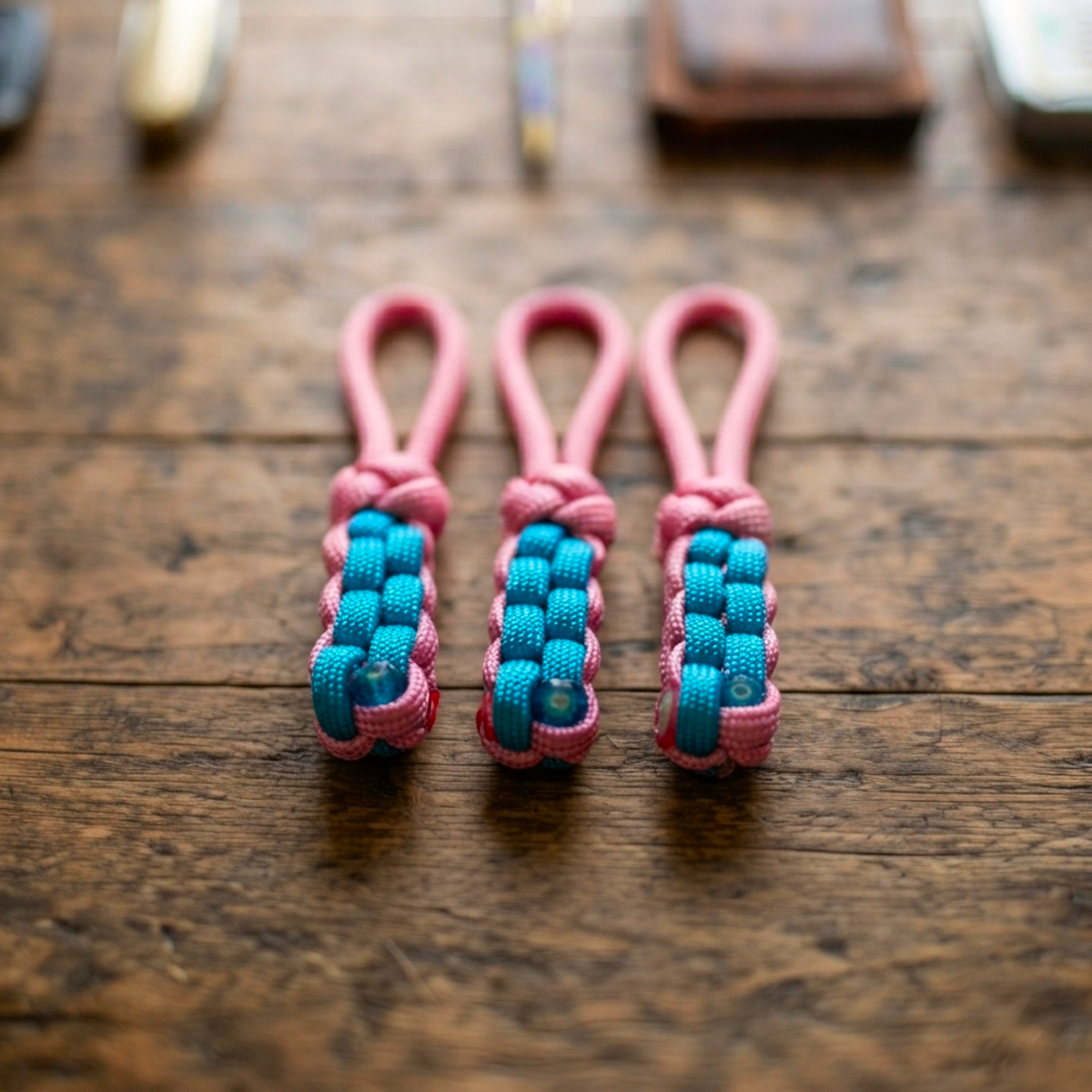 3pc Paracord Zipper Charm